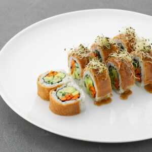 Vegetarian menu Vegan inari roll